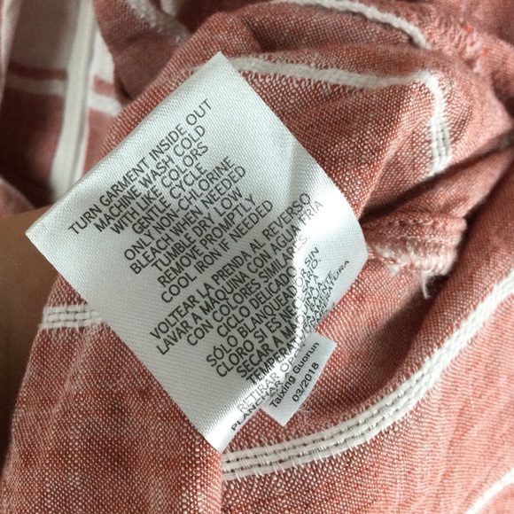 Ten Sixty Sherman Striped Cutout Tie Front Pink Romper Size Large - Picture 9 of 9